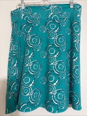 Teal Printed A-Line Skirt - Women